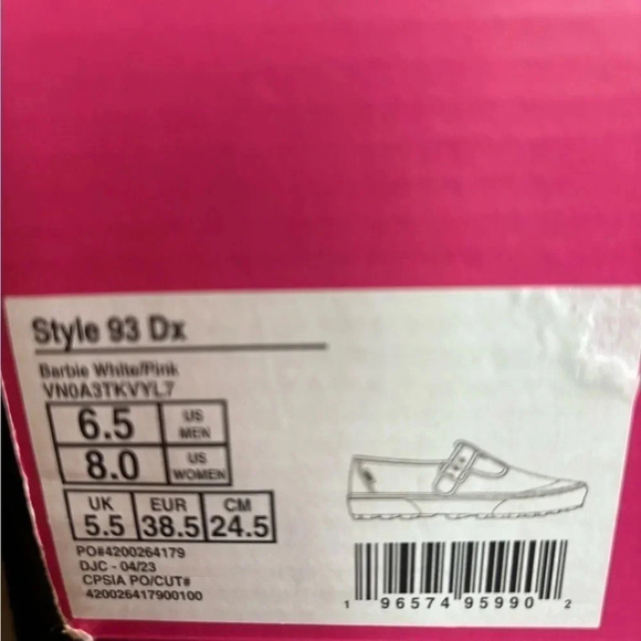 Vans x Barbie™ Style 93 DX Mary Jane Skate Shoe - White Womens 8 - Picture 10 of 10